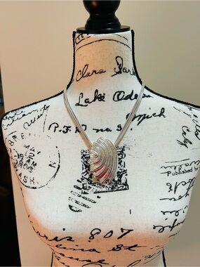 Chico’s Silver Sculpted Shell Pendant Necklace - Elegant Women's Jewelry
